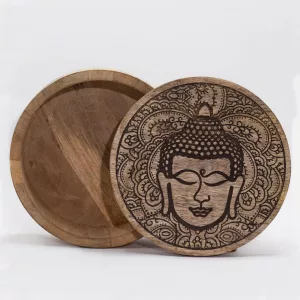 Wooden Boxes and Trays with Hamsa & Buddha