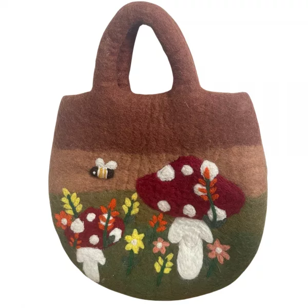 Mushroom Garden Felted Bag - Image 3