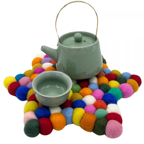 Felt Ball Star Centre Mat - Multi Colour - Image 3