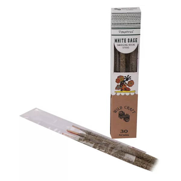 30g Golden White Sage Smudging Resin Sticks - Image 2