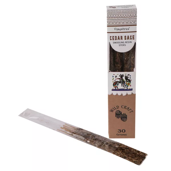 30g Golden Cedar Sage Smudging Resin Sticks - Image 2