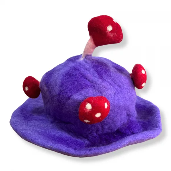 Felted Mushroom Hat - Dreamy Purple Haze - Image 2