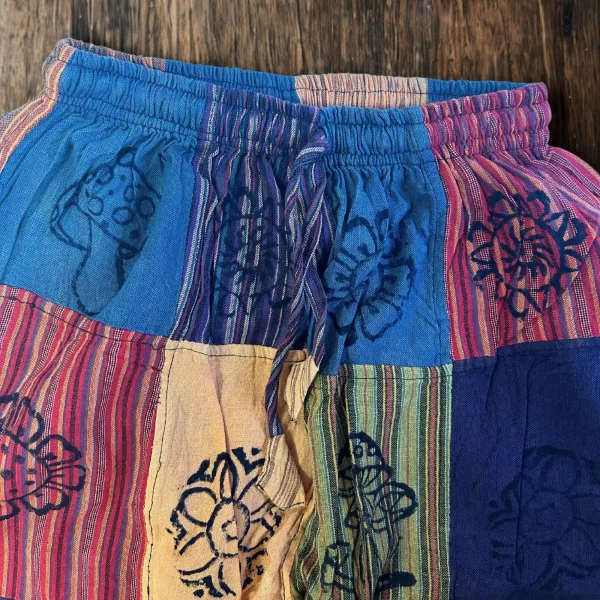 Nomad Sari - Mushroom Pants - Block Print Designs - Orange Tones S/M - Image 3