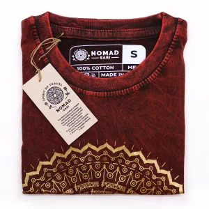 Stone Washed T-Shirt – Mandala – Maroon