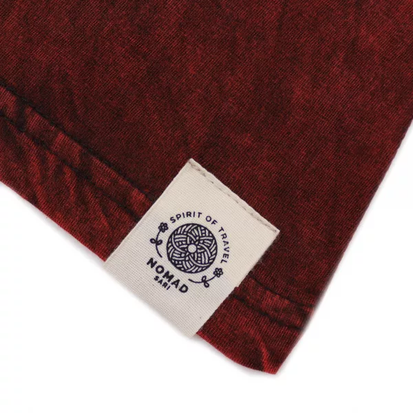 Stone Washed T-Shirt – Mandala – Maroon - Image 4