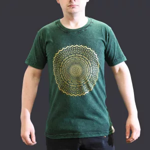 Stone Washed T-Shirt – Mandala – Green