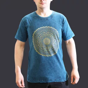 Stone Washed T-Shirt – Mandala – Blue