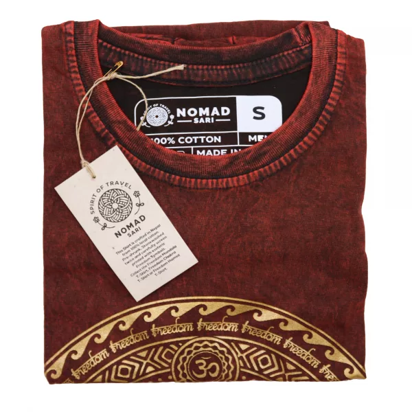Stone Washed T-Shirt – Chakra – Maroon - Image 2