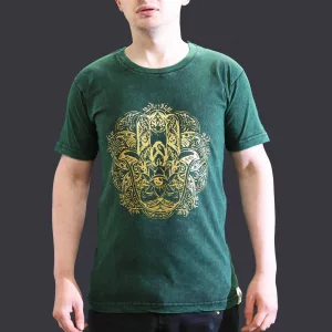 Stone Washed T-Shirt – Hamsa – Green