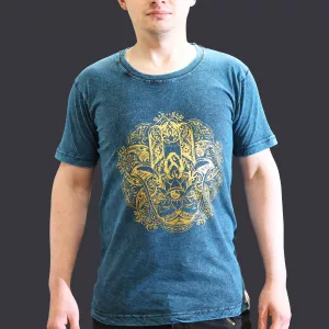 Stone Washed T-Shirt – Hamsa – Blue