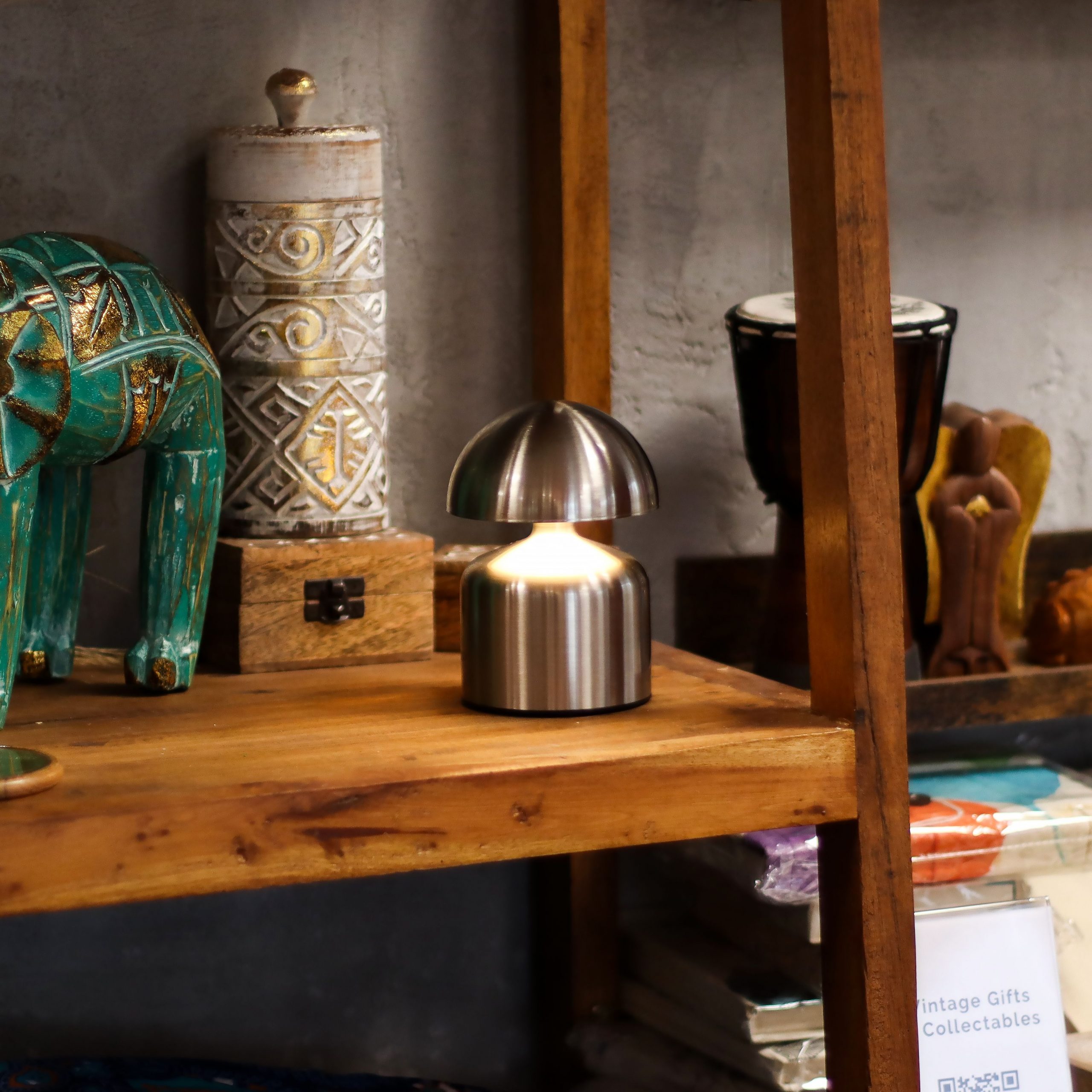 Touch Lamp - Dome Mushroom Silver - USB (C) - Rechargable (400 Watt) - Image 5