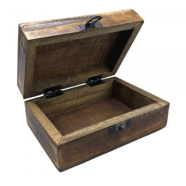 Medium Ceramic Glazed Wood Box - 15x10x6cm - Red - Image 2