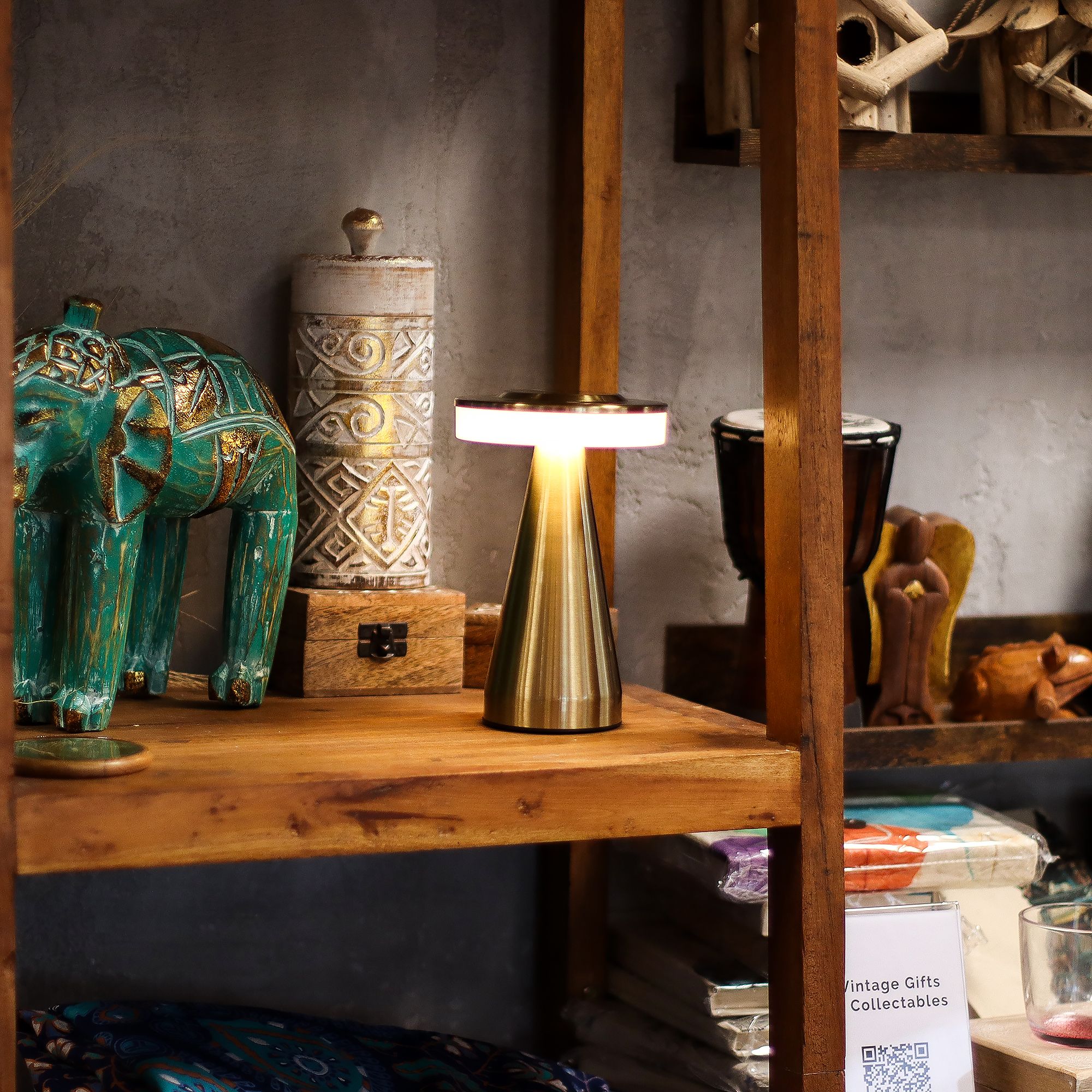 Touch Lamp - Tall Stem Copper - USB (C) - Rechargable (400 Watt) - Image 5