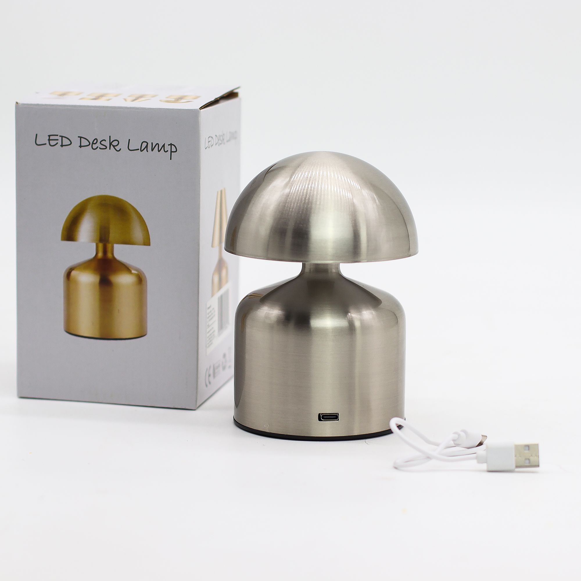 Touch Lamp - Dome Mushroom Silver - USB (C) - Rechargable (400 Watt) - Image 4