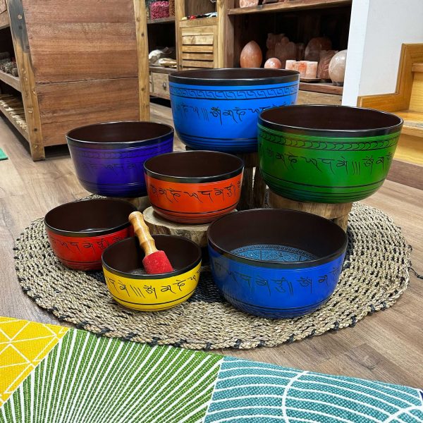 Large Chakra Set of Seven Singing Bowls (19.5-35cm) - Image 4