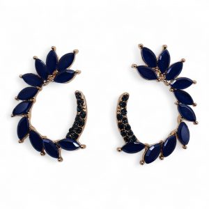 Royal Blue - Vintage Glass - Loop - Earrings