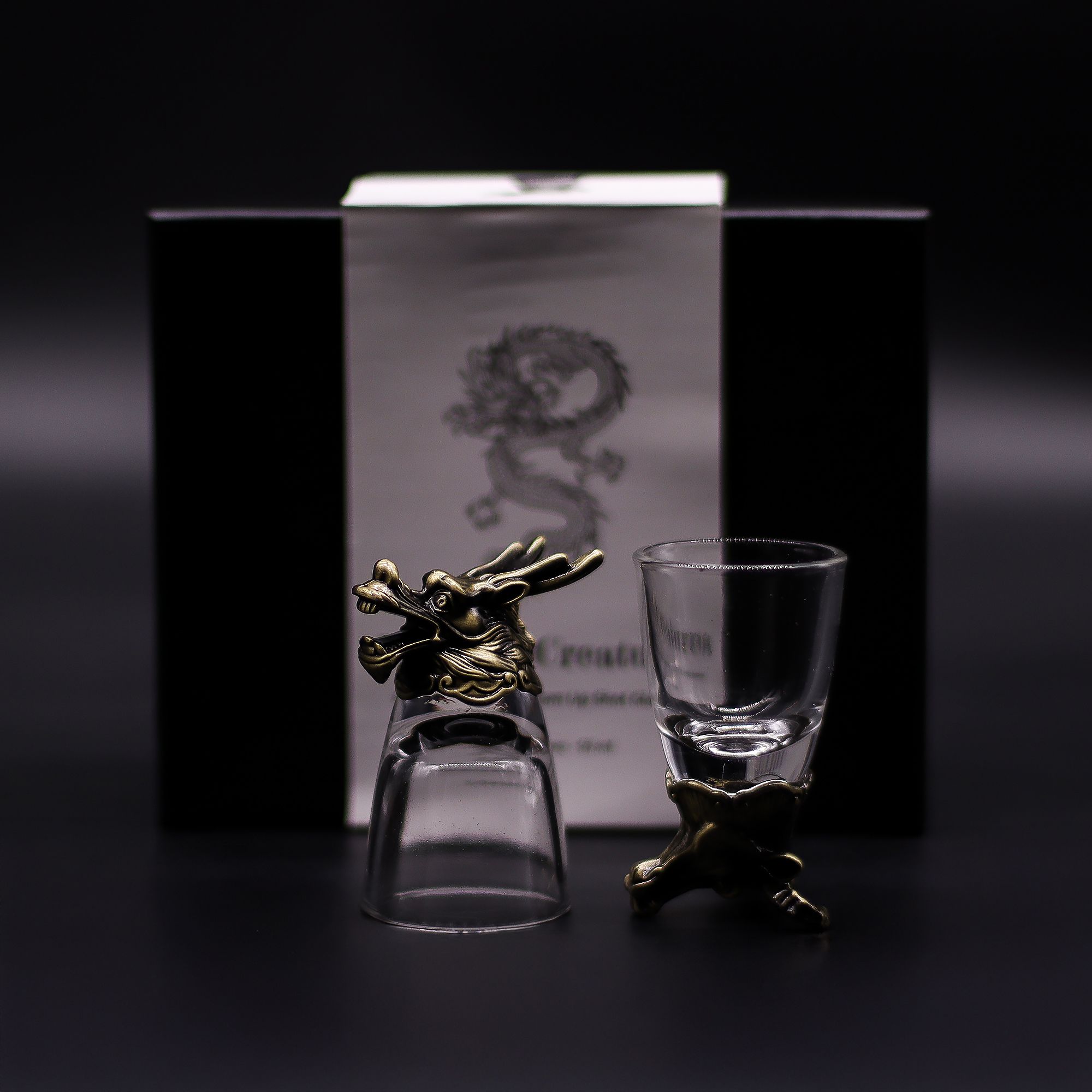 Gift Set of 6 Shot Glasses (50ml) - Wild Forest Creatures - Antique Bronze - Image 4