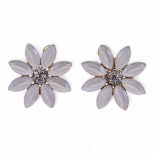Pearl - Vintage Glass - Flowers - Earrings