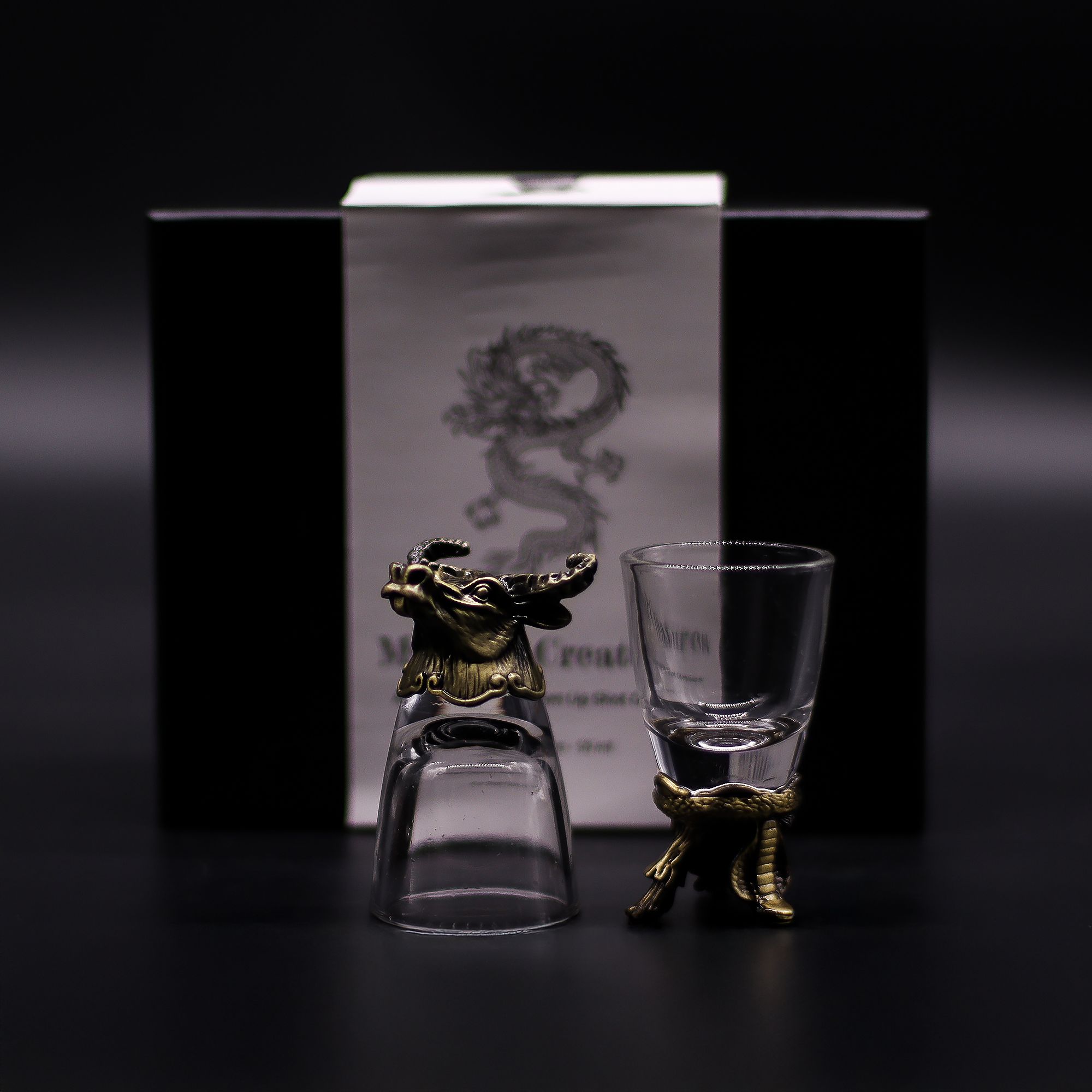 Gift Set of 6 Shot Glasses (50ml) - Wild Forest Creatures - Antique Bronze - Image 5