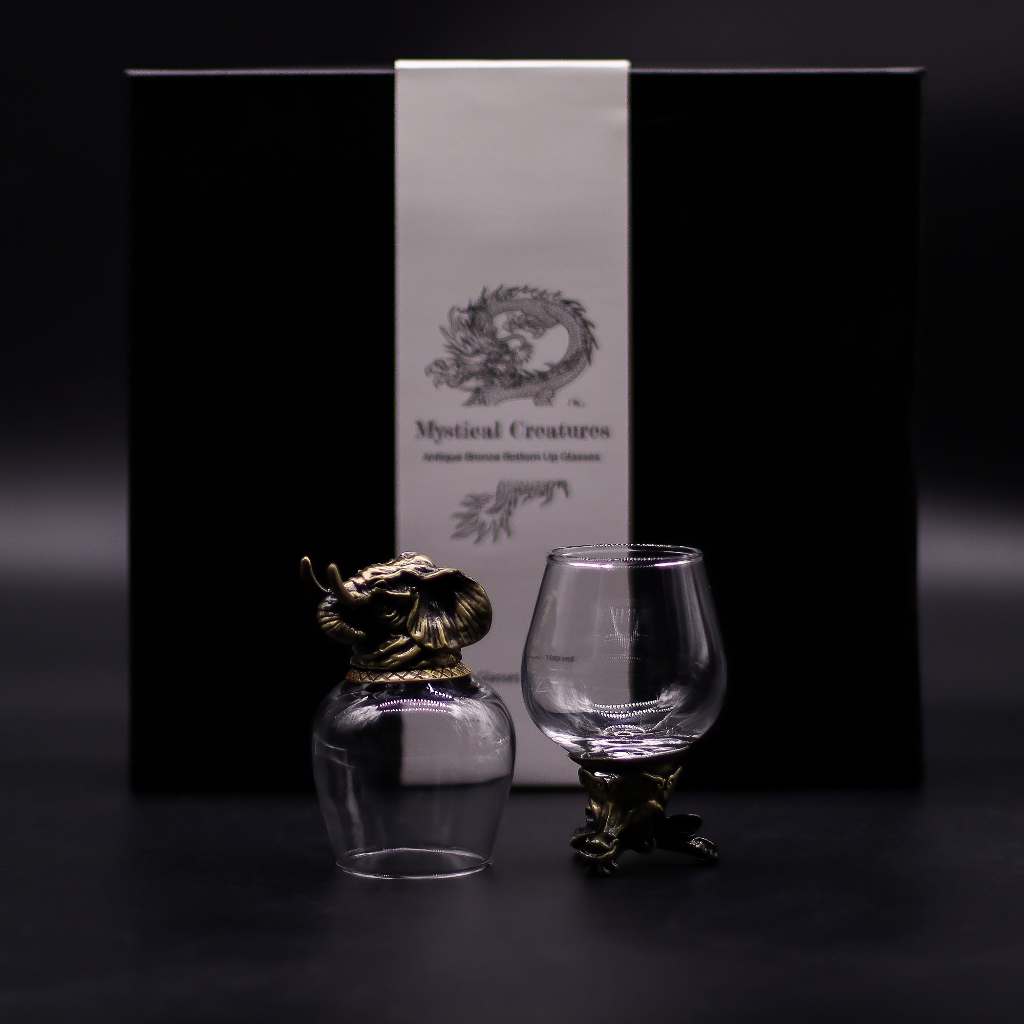 Gift Set of 6 Glasses (100ml) - Mystical Creatures - Antique Bronze - Image 3