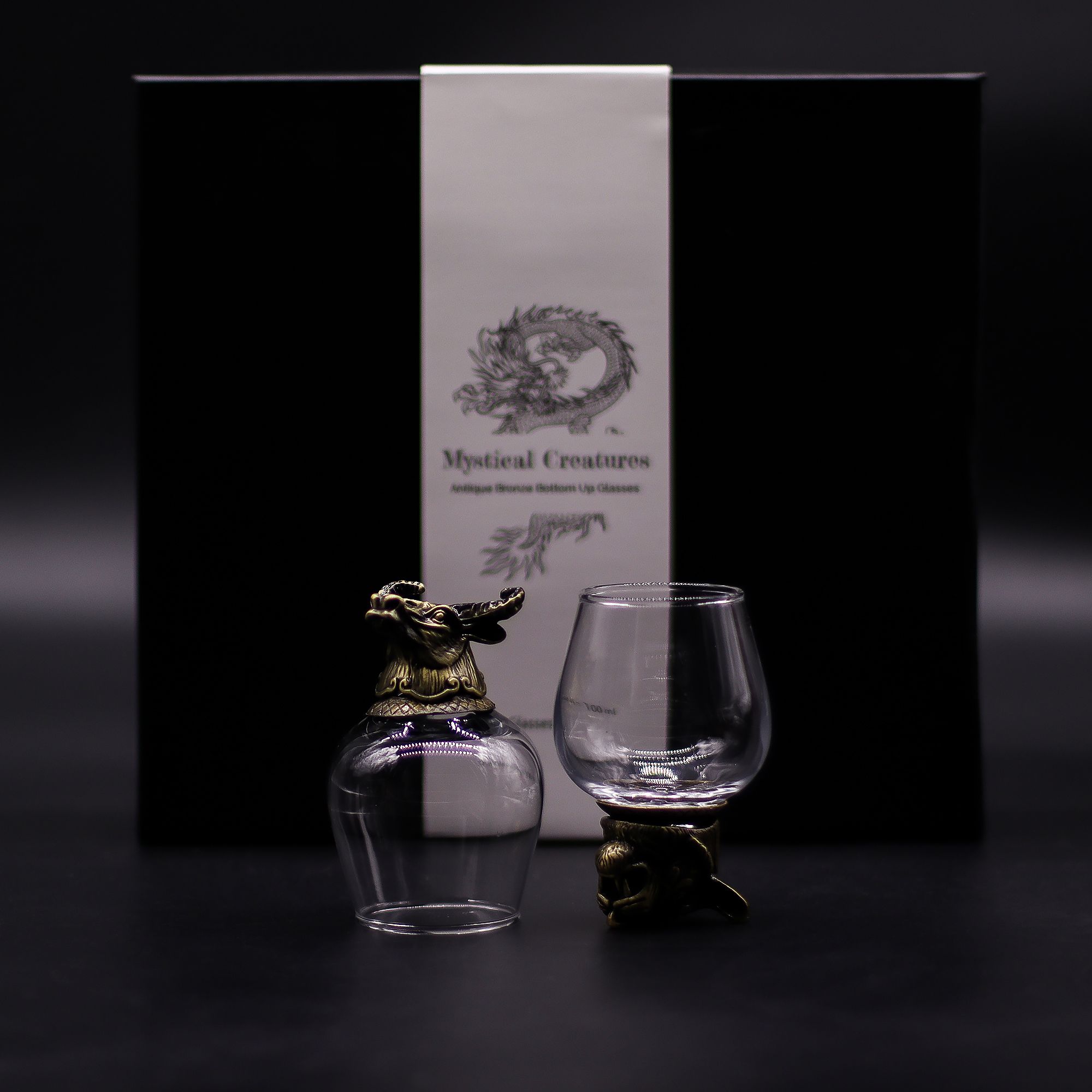 Gift Set of 6 Glasses (100ml) - Mystical Creatures - Antique Bronze - Image 5