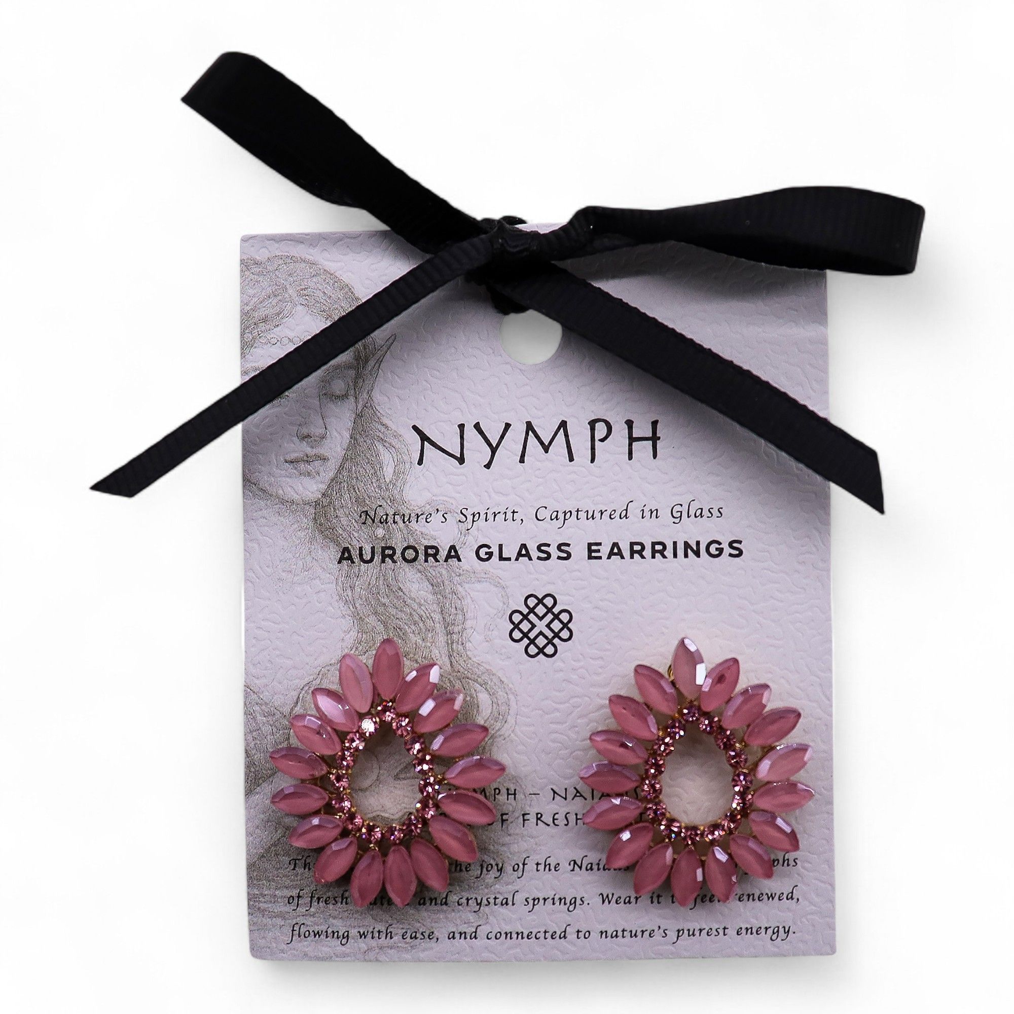 Soft Pink - Vintage Glass - Loop - Earrings - Image 4