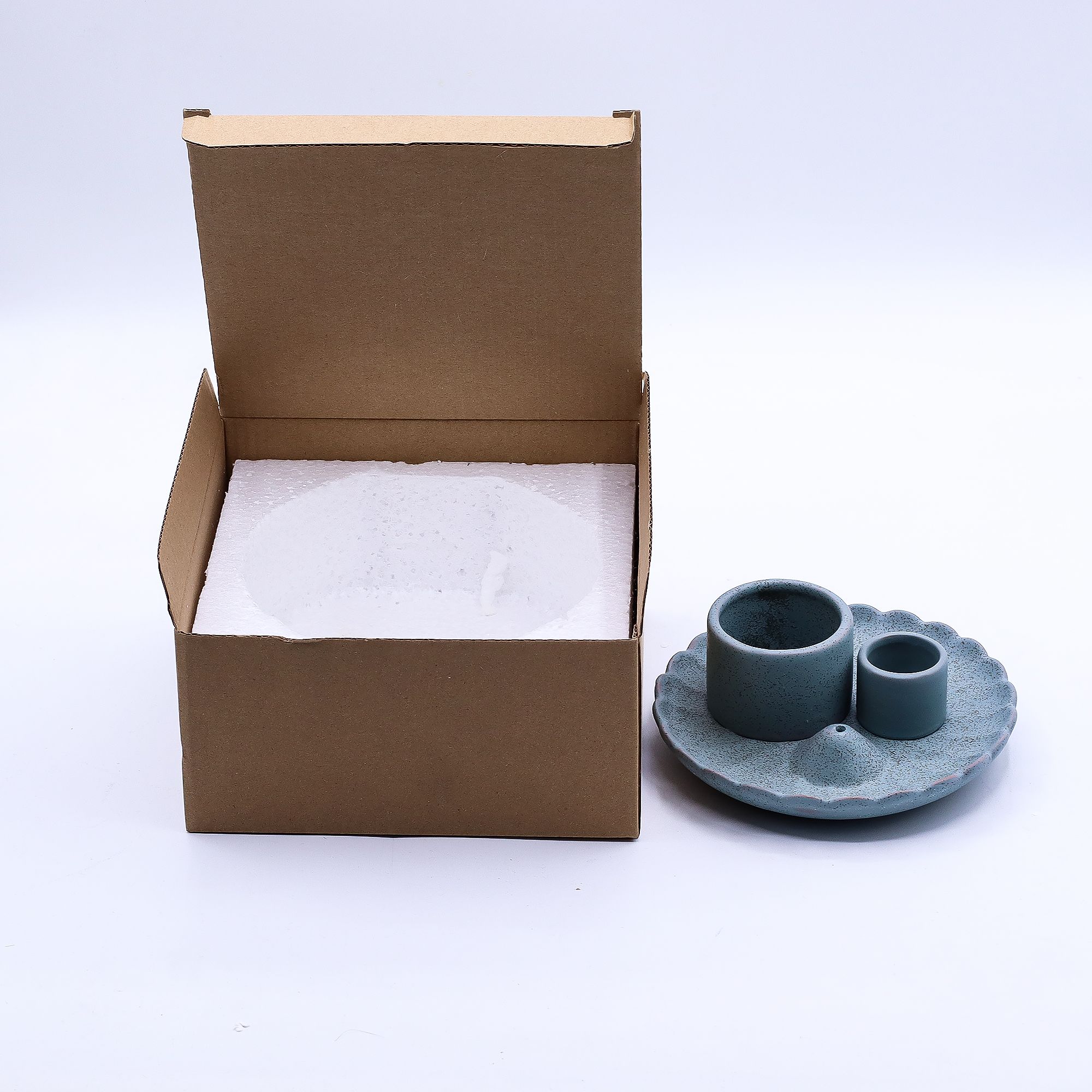 Palo Santo Stick & Smudge Holder - Lotus Flower - Blue - Image 6