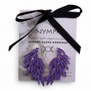Lavender - Vintage Glass - Angel Wings - Earrings