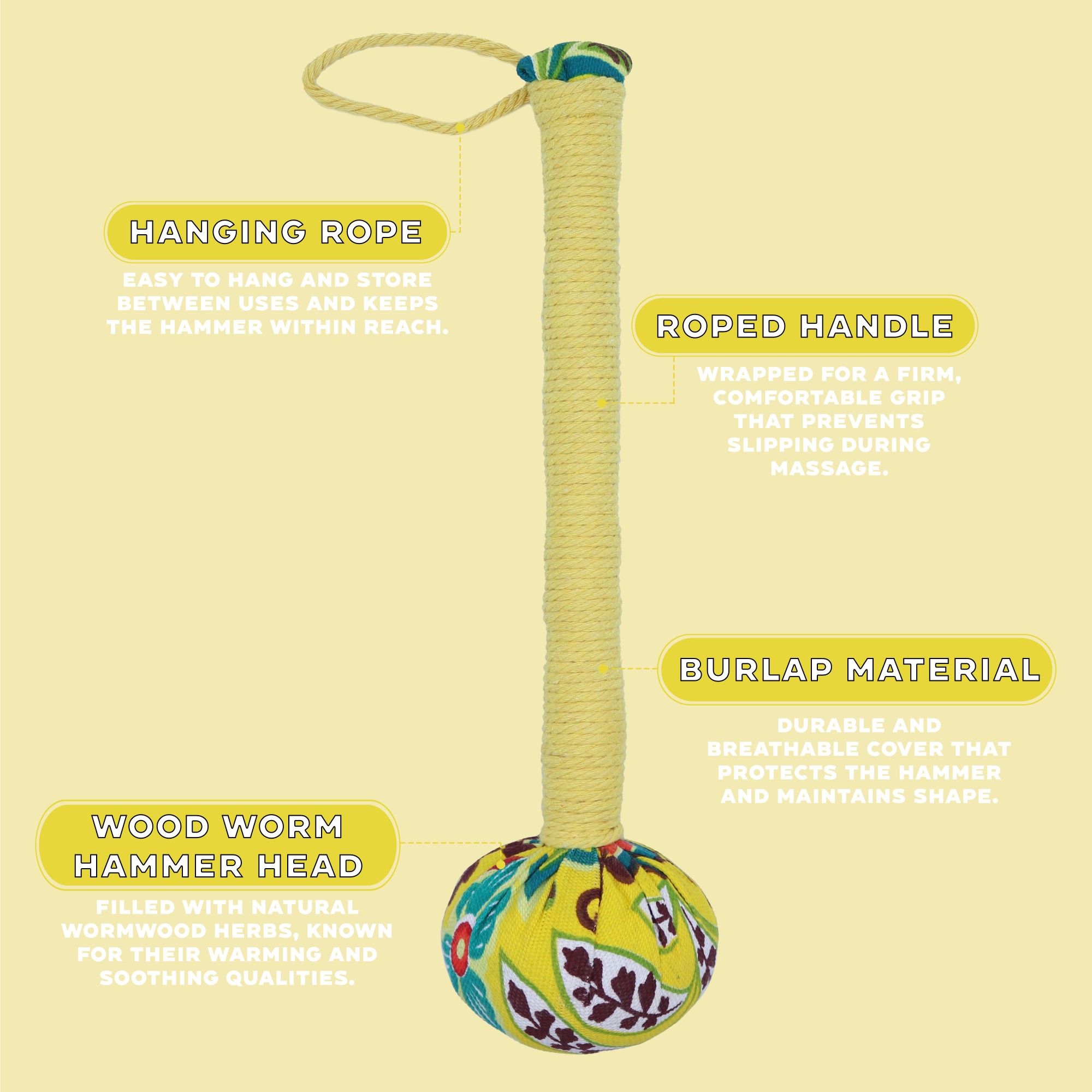 Wormwood Massage Hammer - Lemon - Image 10