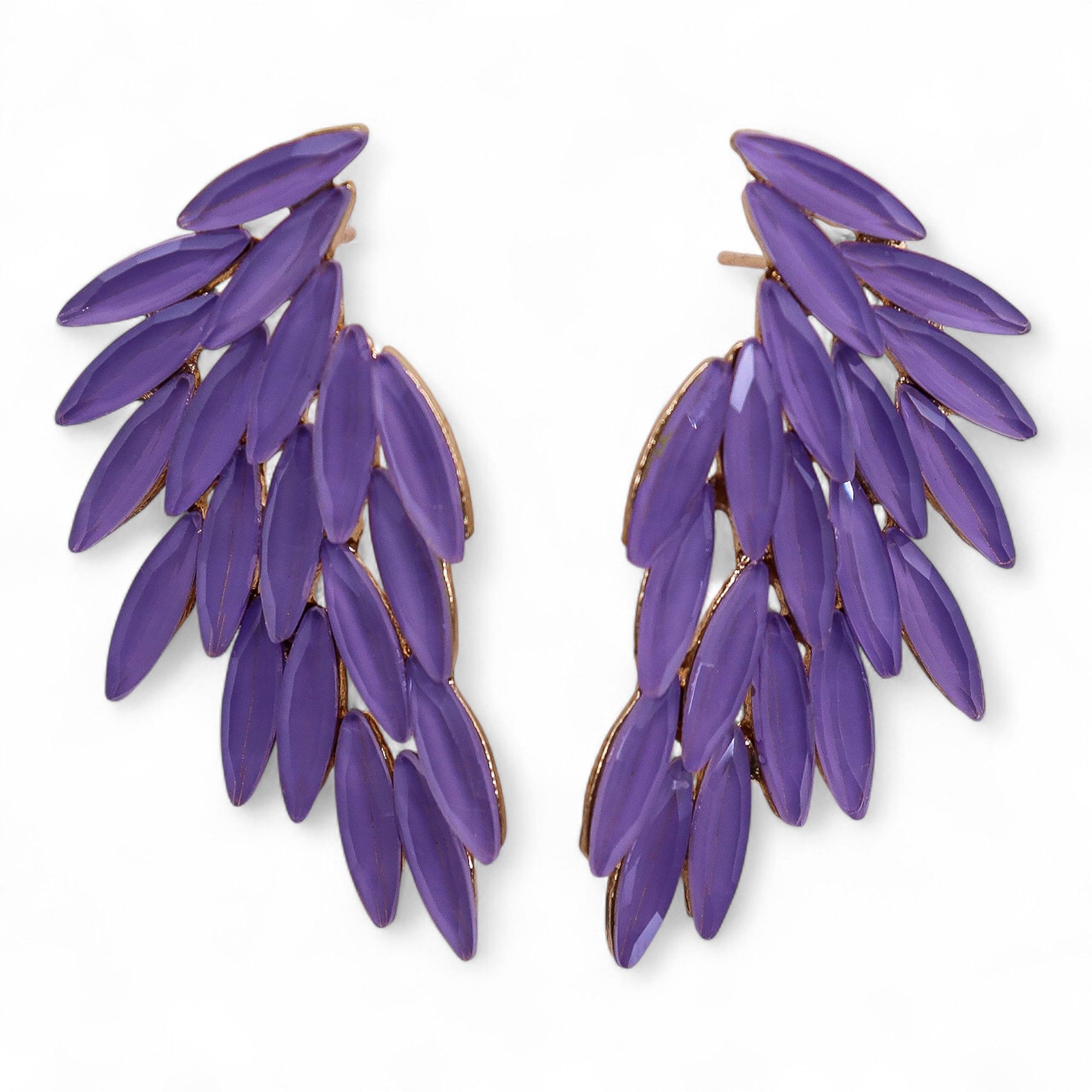 Lavender - Vintage Glass - Angel Wings - Earrings - Image 2