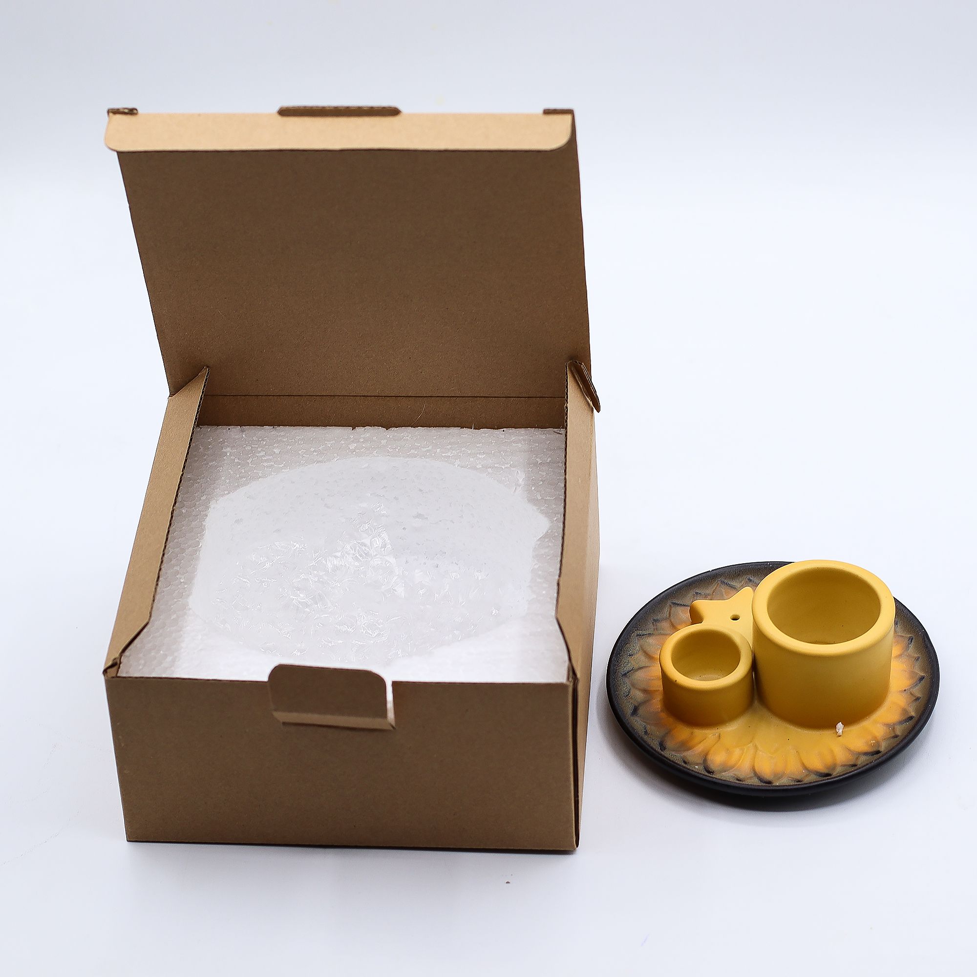 Palo Santo Stick & Smudge Holder - Mandala - Sand & Grey - Image 6