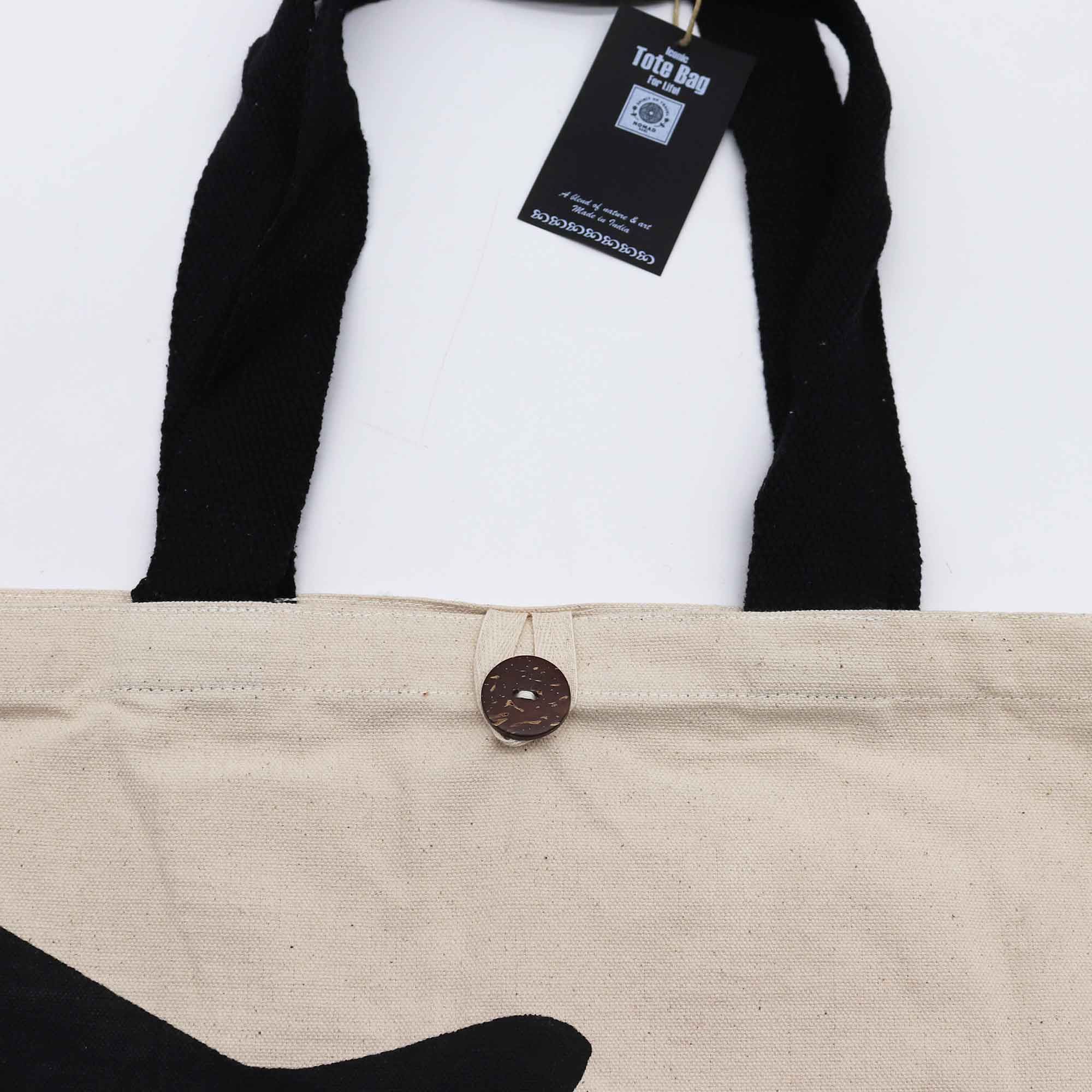Iconic Classic Tote Bag - Black Cat - Natural 10oz - Image 4