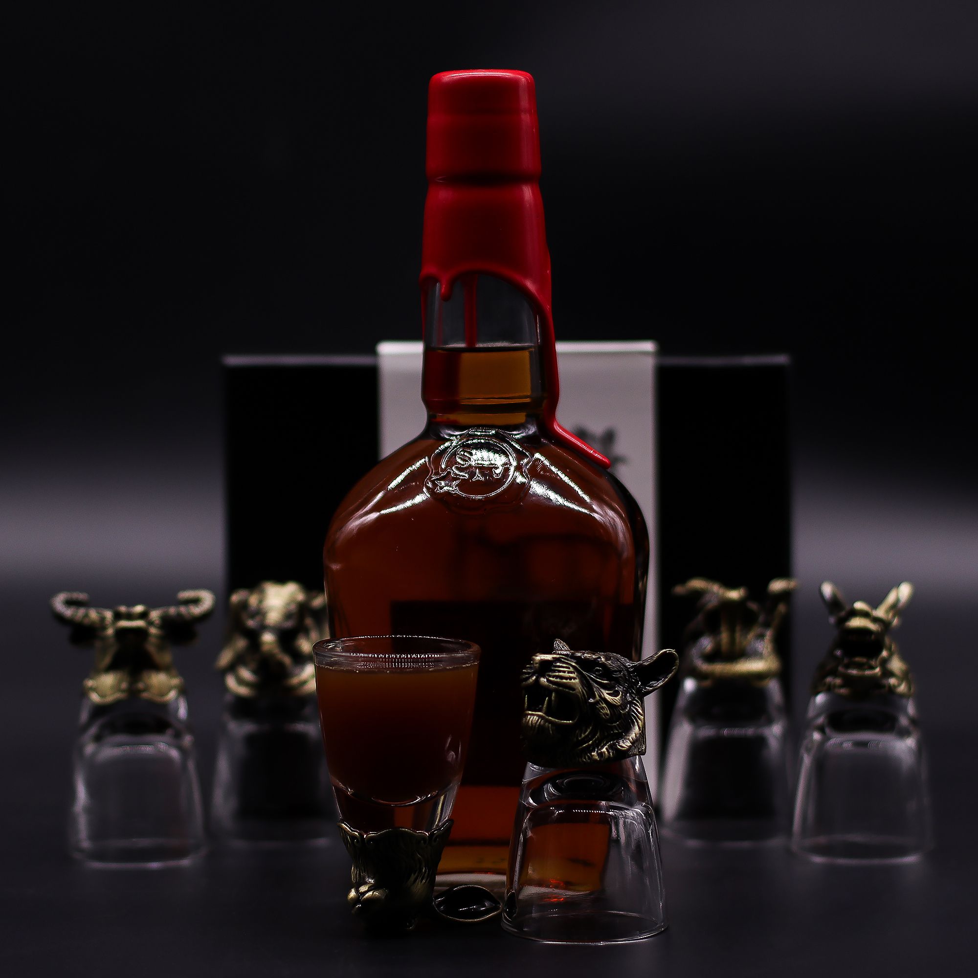 Gift Set of 6 Shot Glasses (50ml) - Wild Forest Creatures - Antique Bronze - Image 10