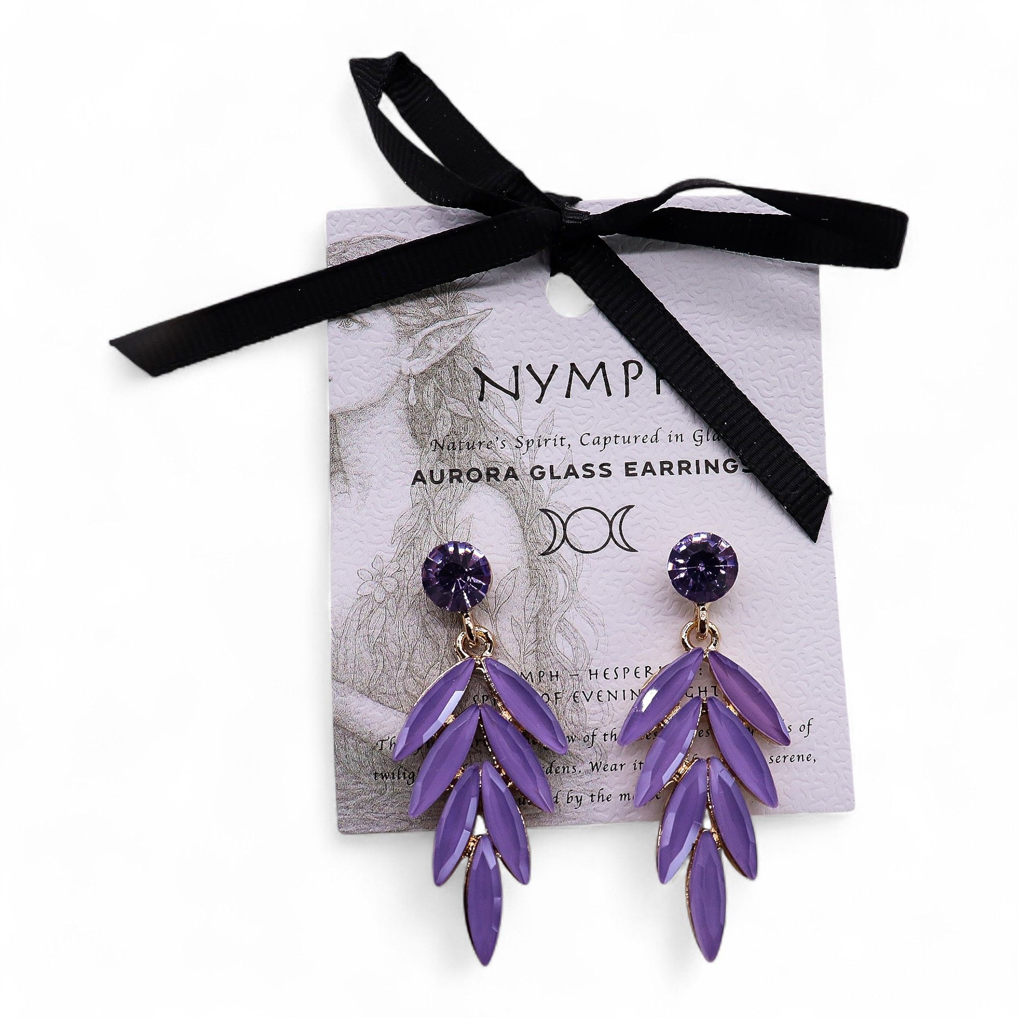 Lavender - Vintage Glass - Faries - Earrings - Image 3