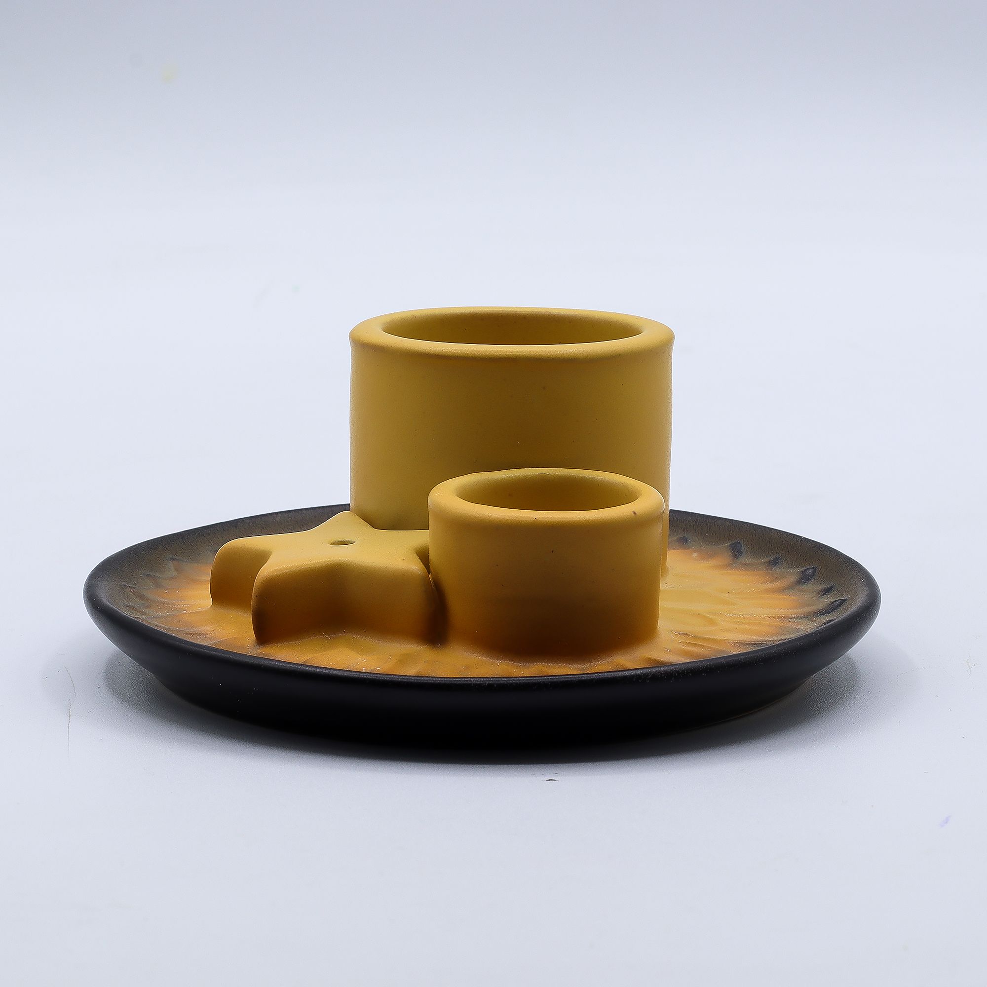 Palo Santo Stick & Smudge Holder - Mandala - Sand & Grey - Image 4