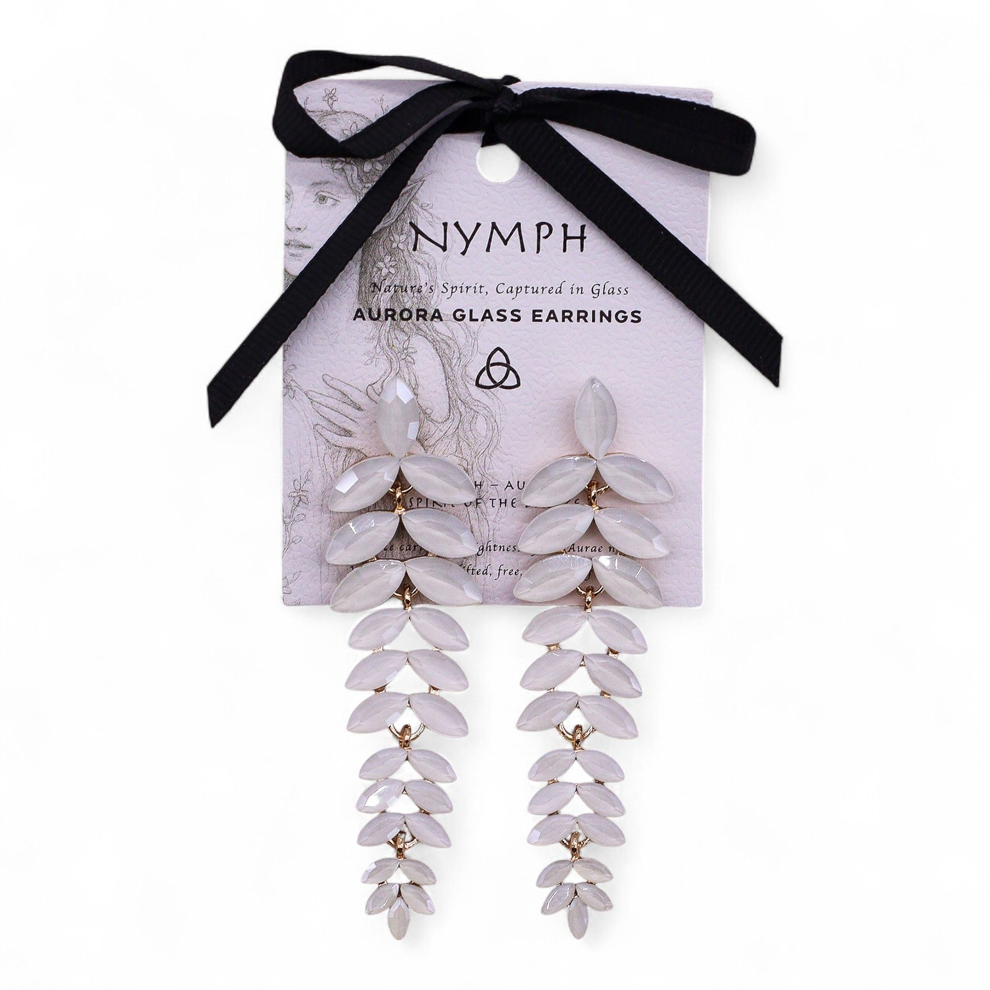 Pearl - Vintage Glass - Long Drop - Earrings - Image 3