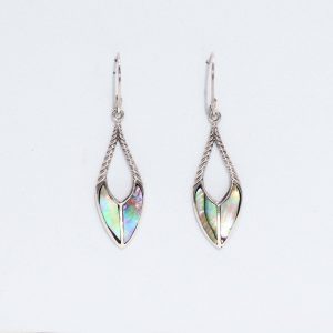 Shell & Silver Earrings - Spear Drops - Abalone