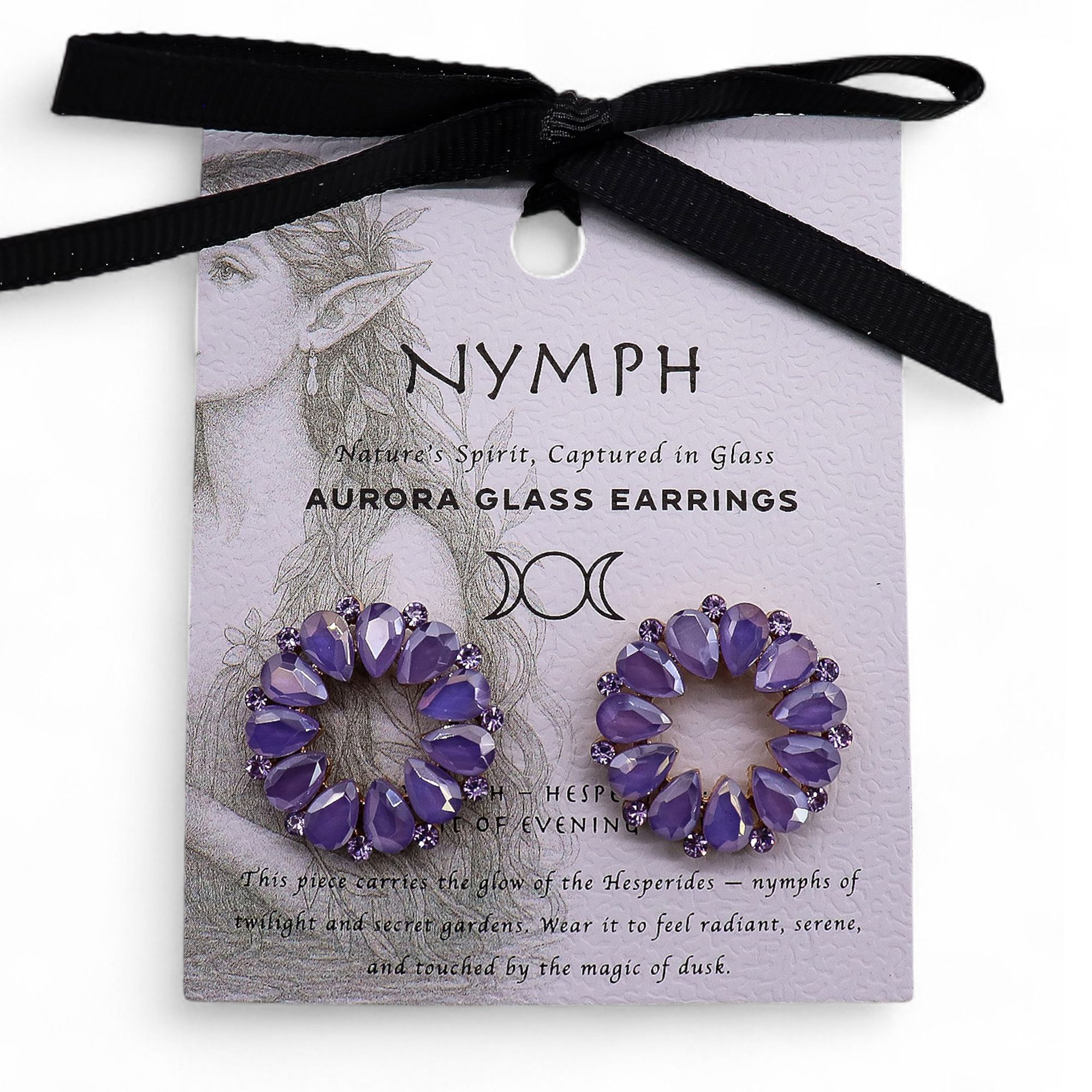 Lavender - Vintage Glass - Loop - Earrings - Image 3