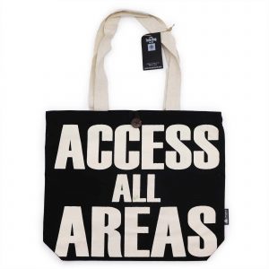 Iconic Classic Tote Bag - ACCESS ALL AREAS - Black Natural 10oz