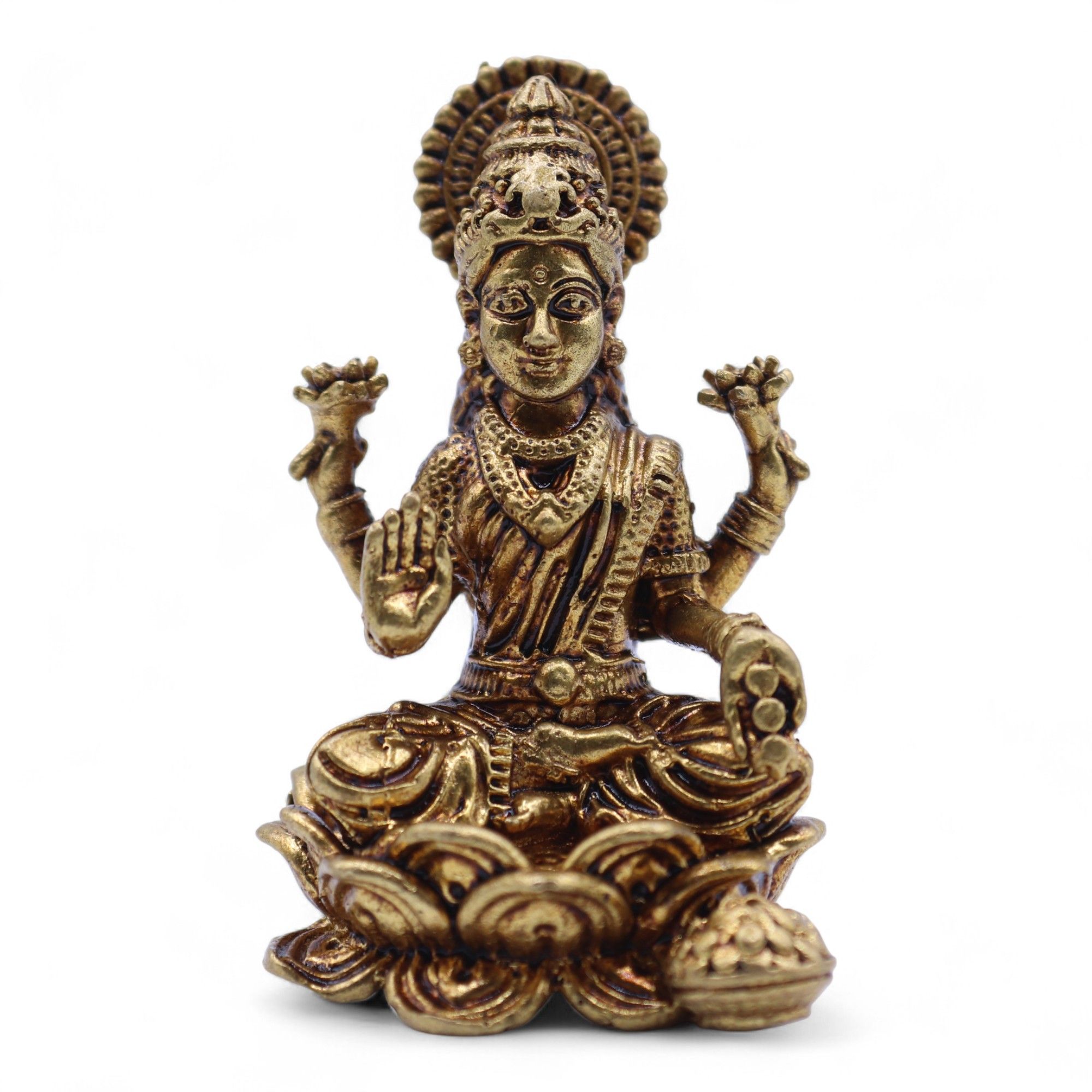 Brass Miniature Gods - Laxmi (52gms) - 49mm - Image 3