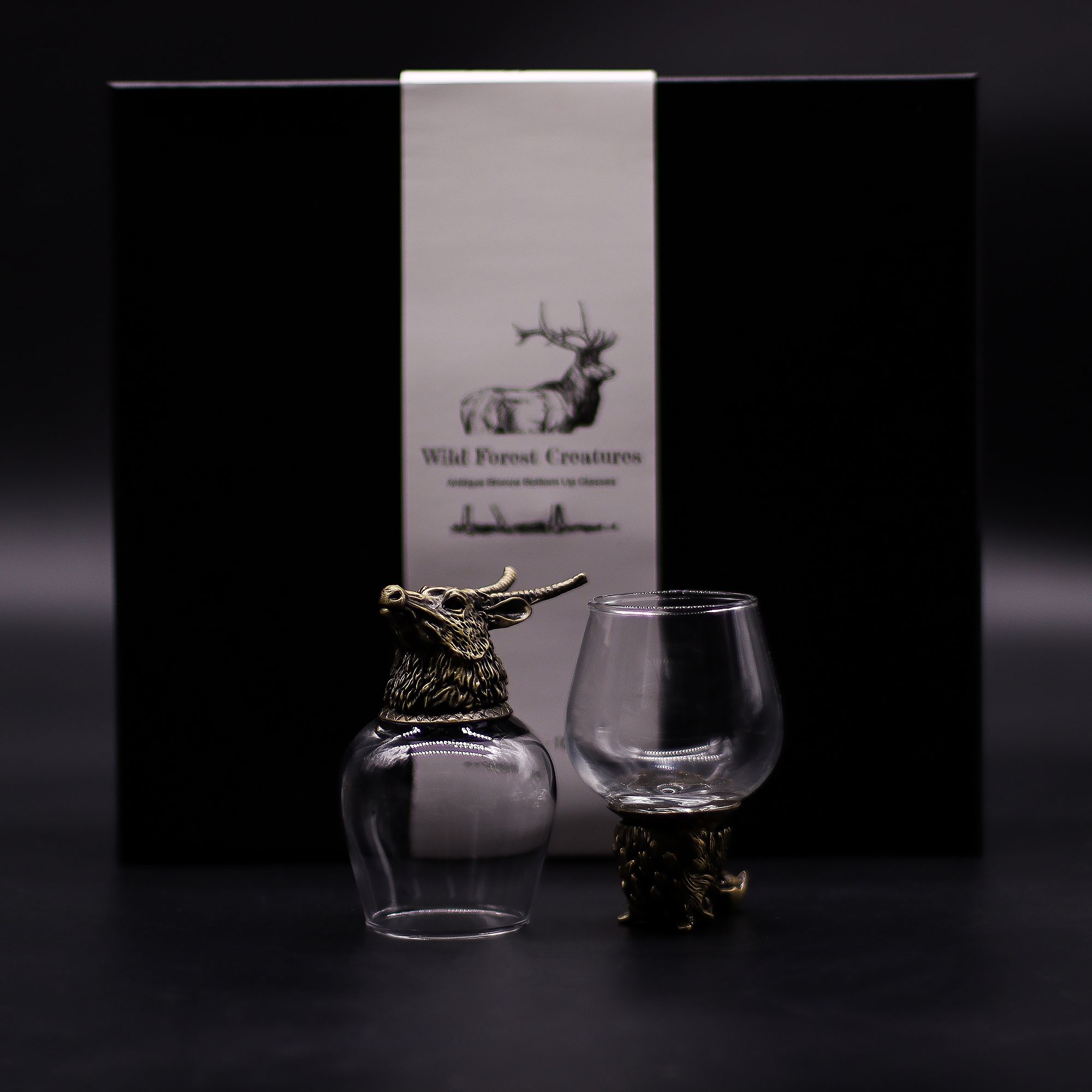 Gift Set of 6 Glasses (50ml) - Mystical Creatures - Antique Bronze - Image 6
