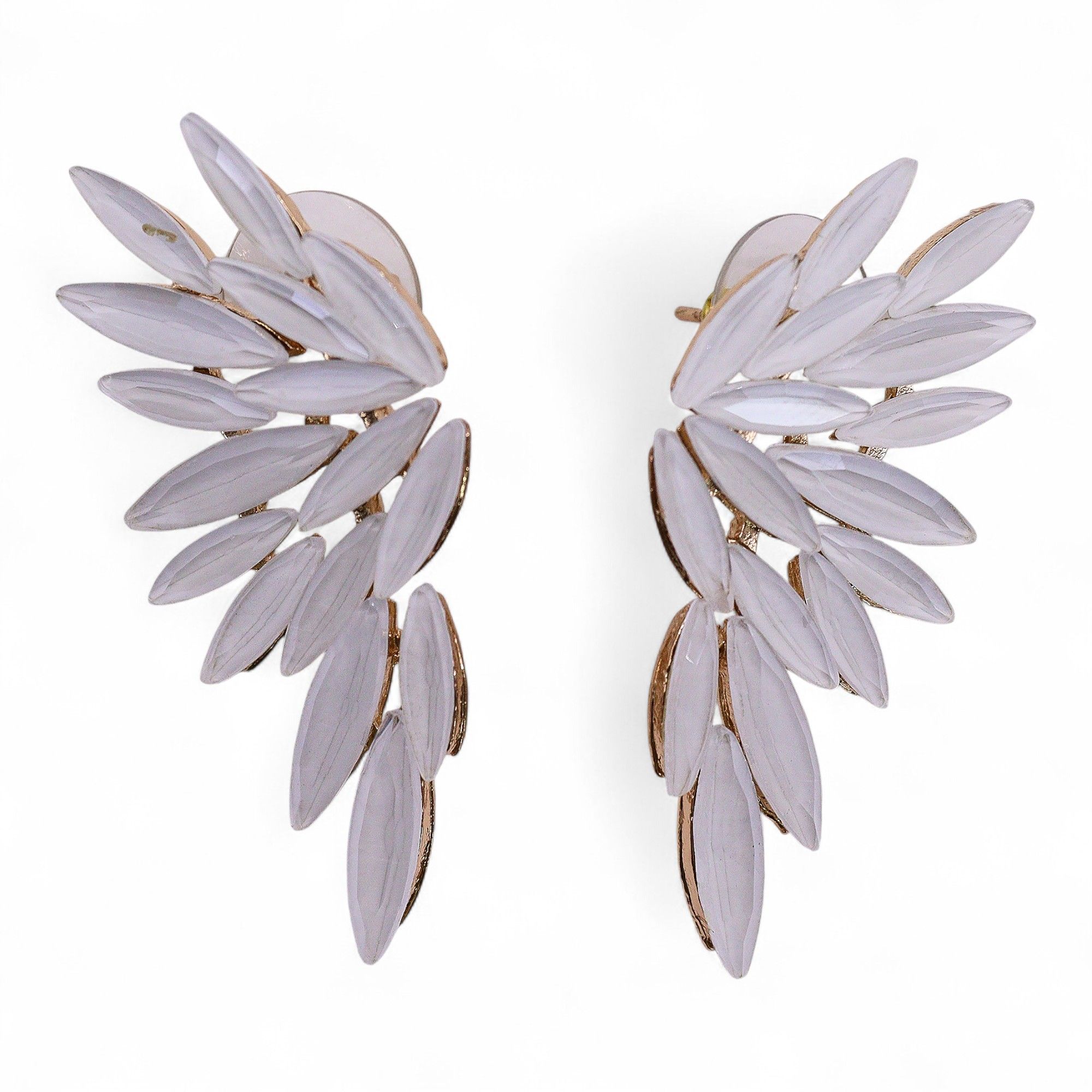 Pearl - Vintage Glass - Angel Wings - Earrings - Image 2