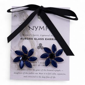 Royal Blue - Vintage Glass - Flowers - Earrings