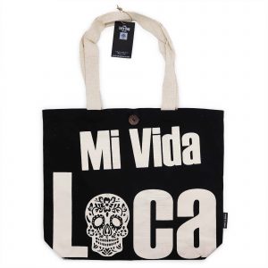 Iconic Classic Tote Bag - Mi Vida Loca - Black Natural 10oz