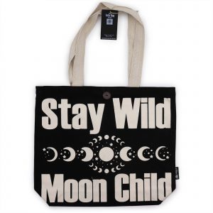 Iconic Classic Tote Bag - Stay Wild, Mood Child - Black Natural 10oz