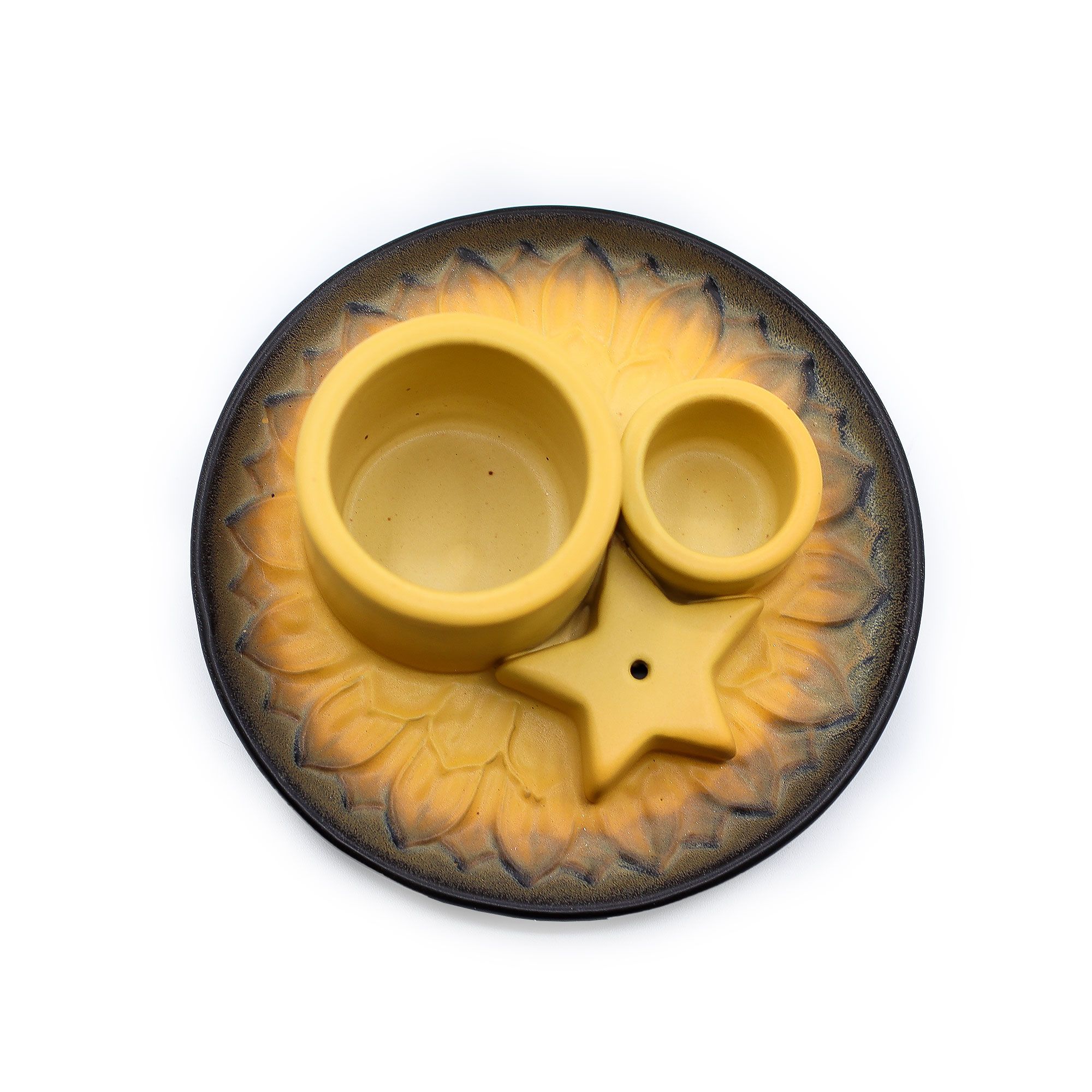 Palo Santo Stick & Smudge Holder - Mandala - Sand & Grey - Image 3