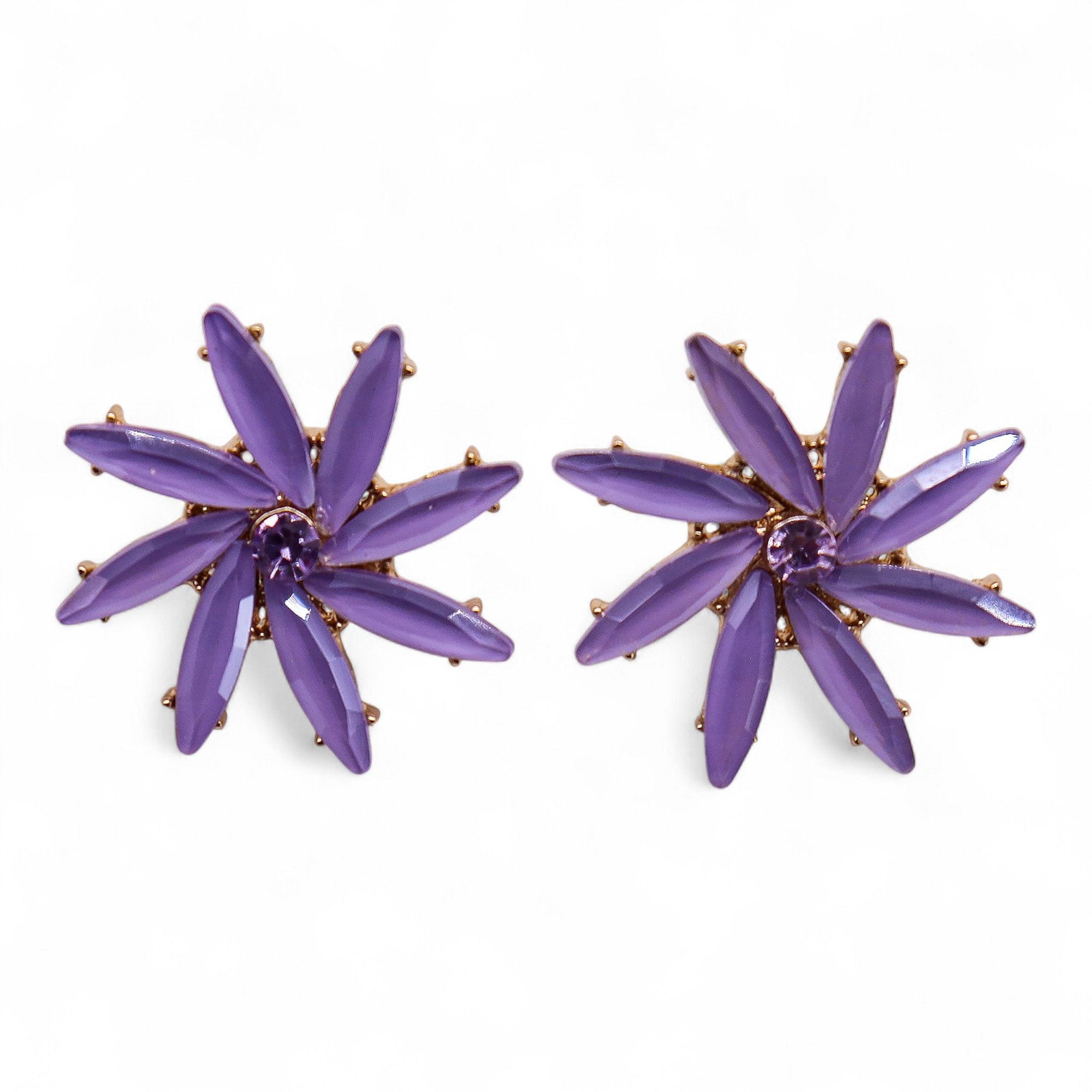 Lavender - Vintage Glass - Flowers - Earrings - Image 2