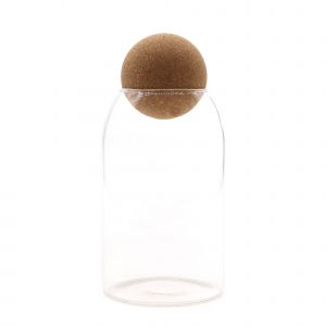 Cottage Cork-Ball Glass Jar - Clear - 15cm
