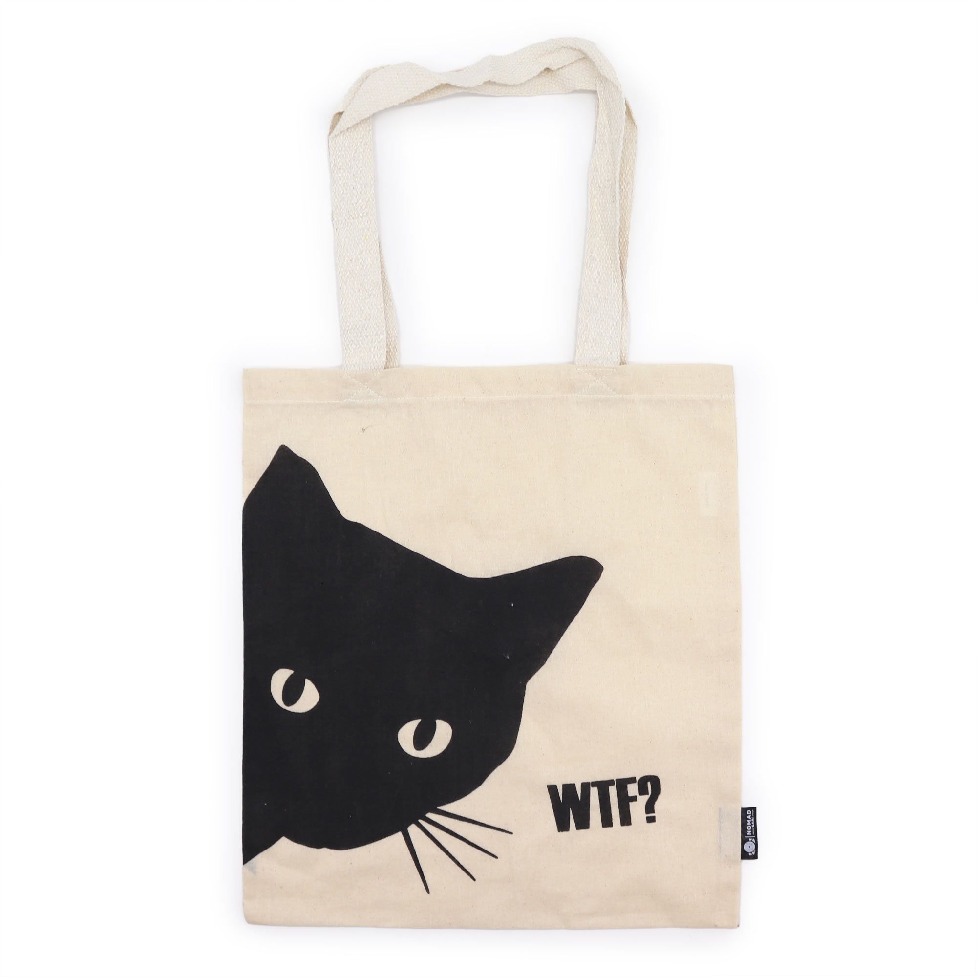 Iconic Basic Tote Bag - Black Cat - Natural 4oz - Image 3