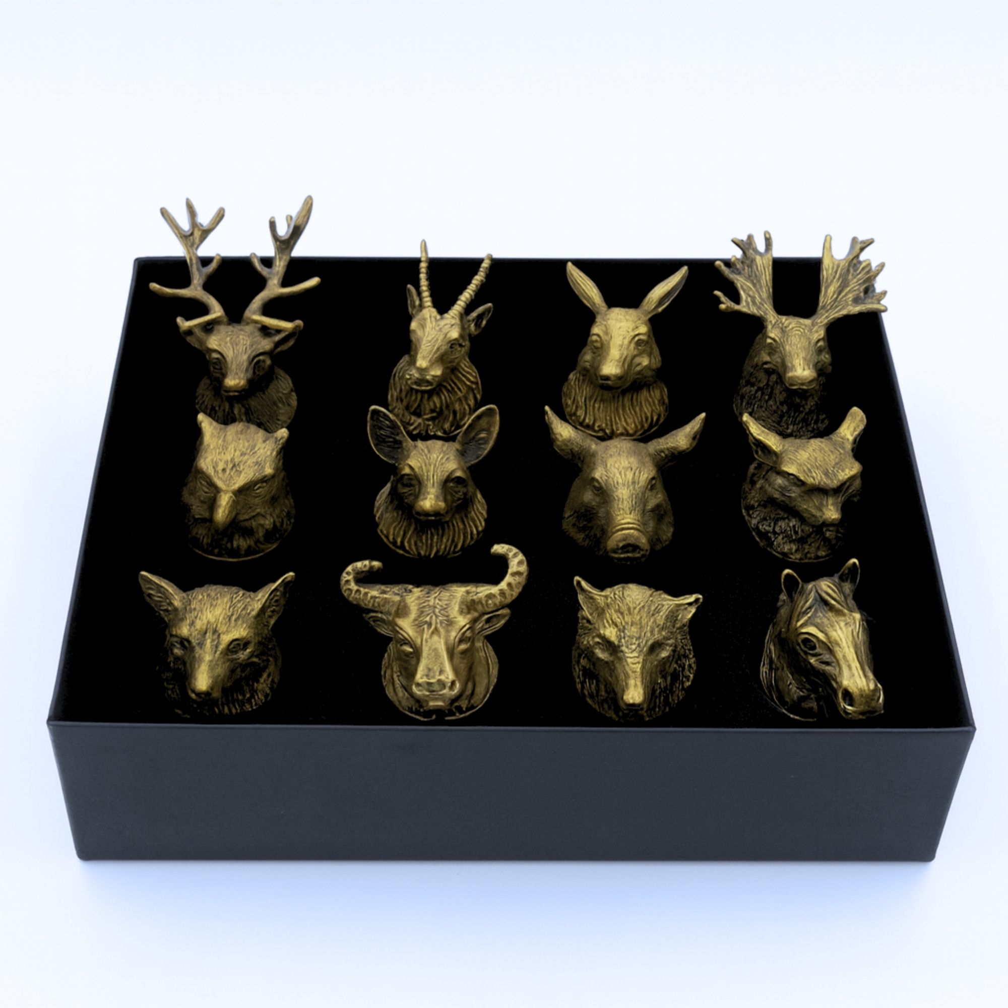 Gift Set of 12 Bottom Up Shot Glasses (25ml) - Forest & Mystical Creatures - Antique Bronze - Image 2